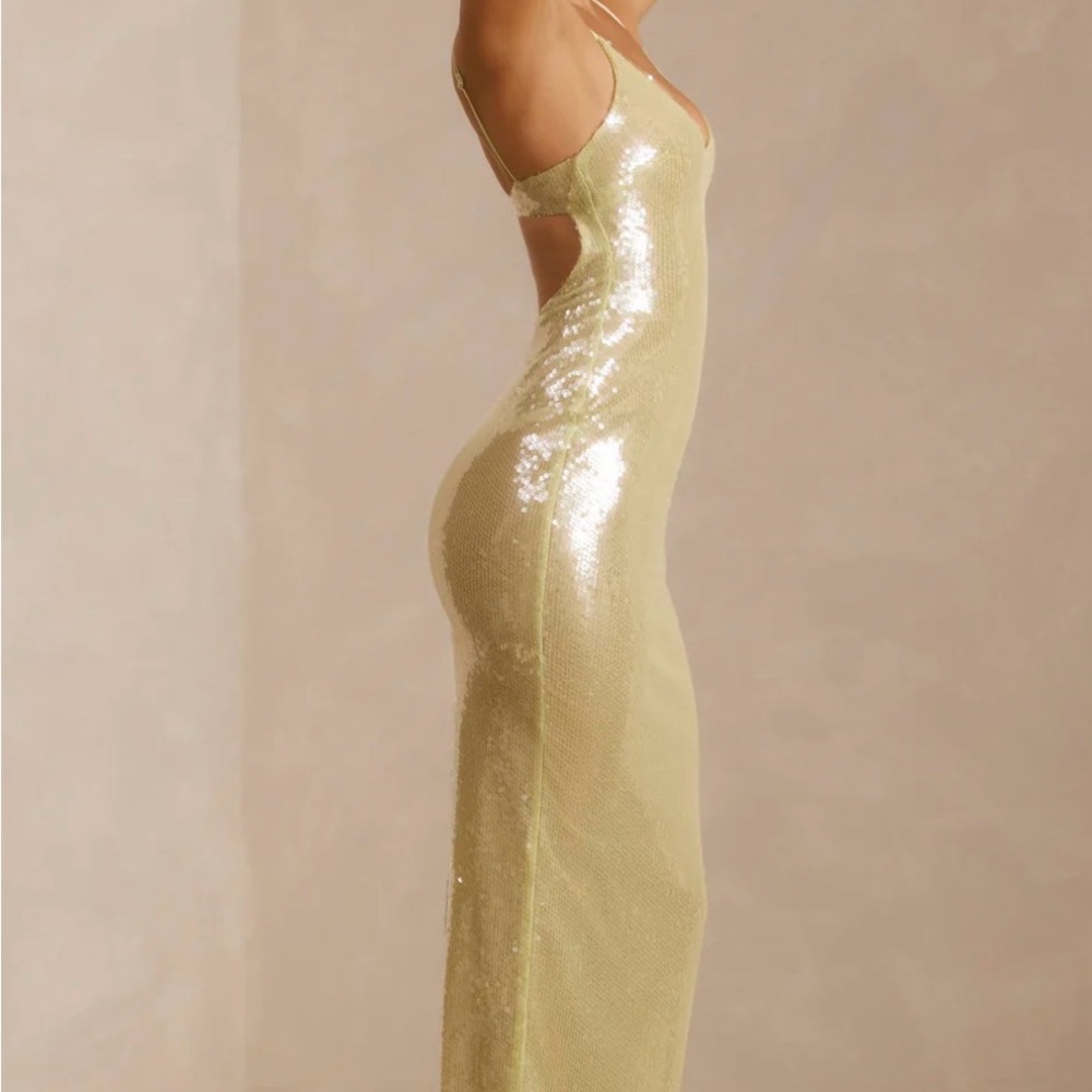 Oh Polly Gold Sequin Maxi Slip Dress - Picture 3 of 5